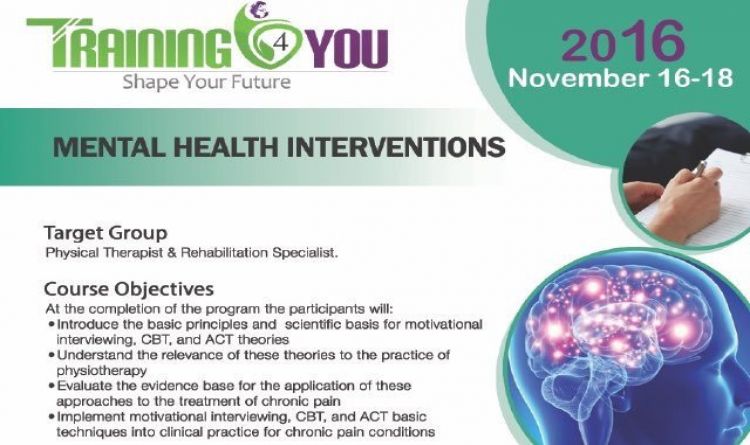 Training 4 You - Shape your future | MENTAL HEALTH INTERVENTIONS